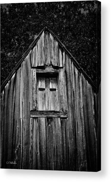 Barn Acrylic Print featuring the photograph Weathered Structure - BW by Christopher Holmes