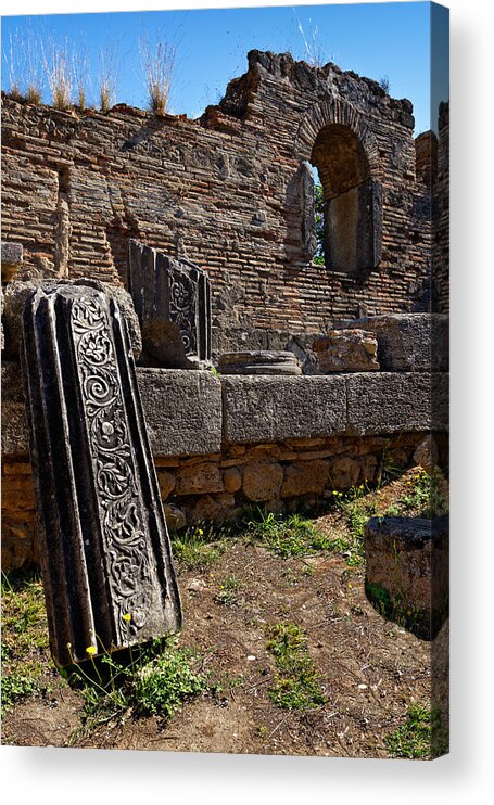 Ancient Acrylic Print featuring the photograph Workshop of Pheidias - Ancient Olympia by Constantinos Iliopoulos