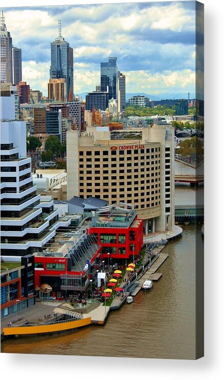 Yarra River Acrylic Print featuring the photograph Yarra River City Block of Primary Colors by Kelly Nicodemus-Miller