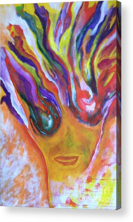Triumph Acrylic Print featuring the painting Yay by Bebe Brookman