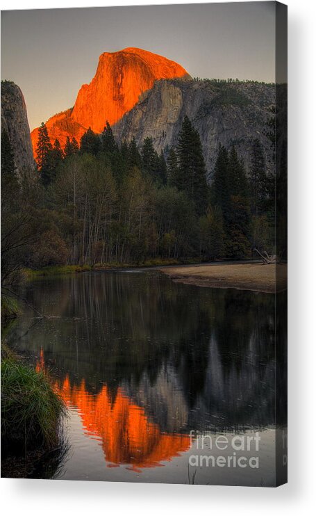 Yosemite Acrylic Print featuring the photograph Half Dome at Sunset by Alex Morales