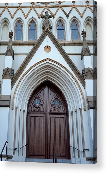 Cathedral Of St. John The Baptist Acrylic Print featuring the photograph Cathedral Doors by Laurie Perry