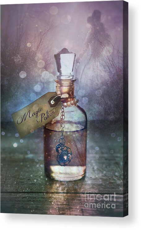  Love Acrylic Print featuring the photograph A little bottle with a potion that says Drink Me #1 by Sandra Cunningham