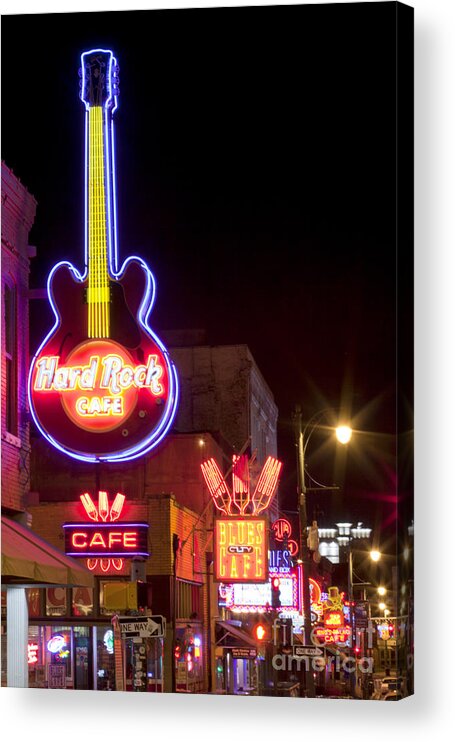 Memphis Acrylic Print featuring the photograph Beale Street in Downtown Memphis Tennessee #1 by Anthony Totah