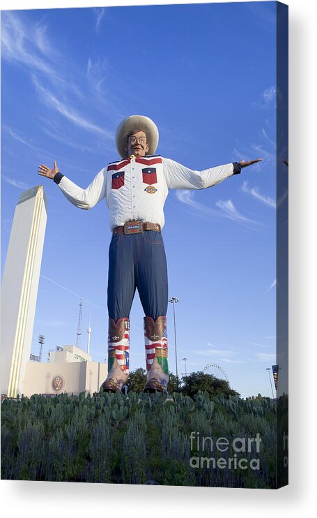 Big Tex Acrylic Print featuring the photograph Big Tex in Dallas Texas #1 by Anthony Totah