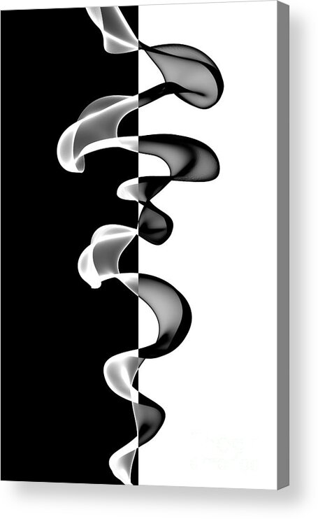 Abstract Acrylic Print featuring the digital art Black and White #1 by Ann Garrett