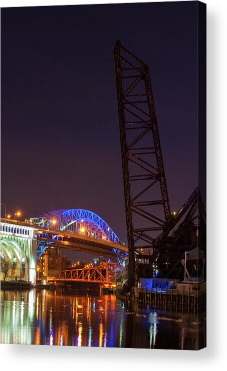 Cleveland Acrylic Print featuring the photograph City of Bridges #1 by Stewart Helberg