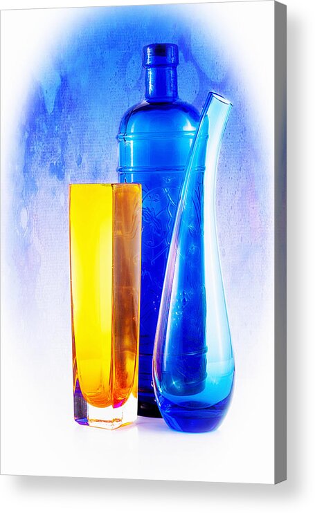 Glass Acrylic Print featuring the photograph Colourful glassware. #1 by John Paul Cullen