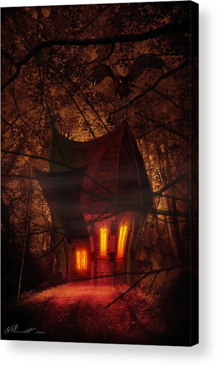 Abandoned Acrylic Print featuring the digital art Crooked House #1 by Svetlana Sewell