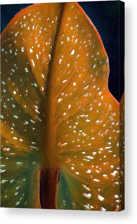 Painted Photo Acrylic Print featuring the painting Elephant Ear #1 by Bonnie Bruno