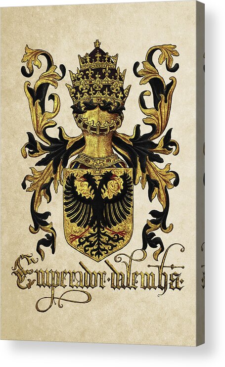 'roll Of Arms Collection By Serge Averbukh Acrylic Print featuring the photograph Emperor of Germany Coat of Arms - Livro do Armeiro-Mor #1 by Serge Averbukh