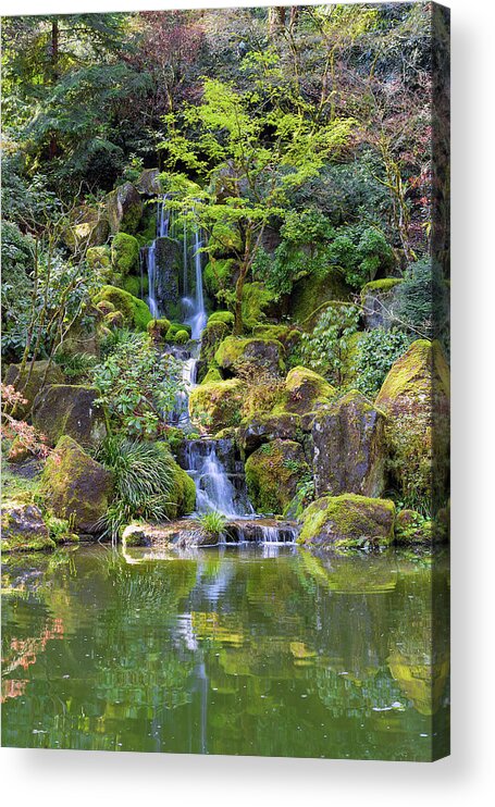 Heavenly Falls Acrylic Print featuring the photograph Heavenly Falls in Spring #1 by David Gn