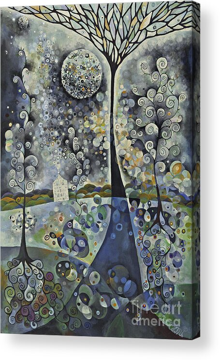 Bubbles Acrylic Print featuring the painting House Of The Moon by Manami Lingerfelt