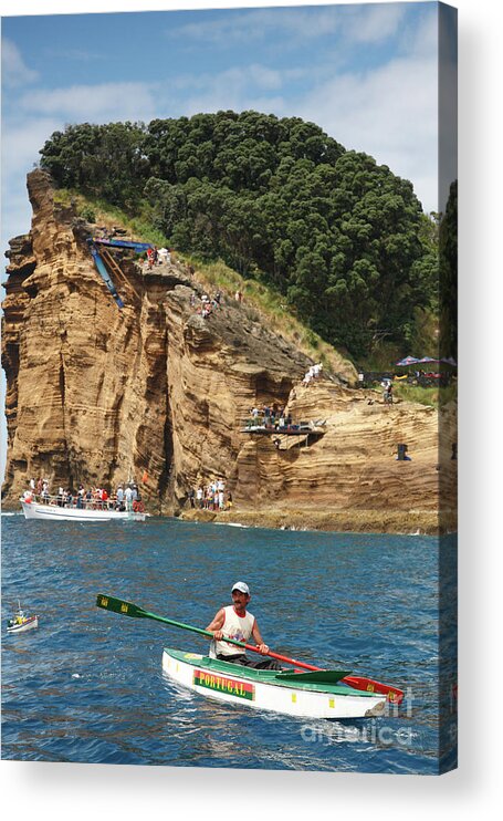 Leisure Acrylic Print featuring the photograph Kayaking in Azores #1 by Gaspar Avila