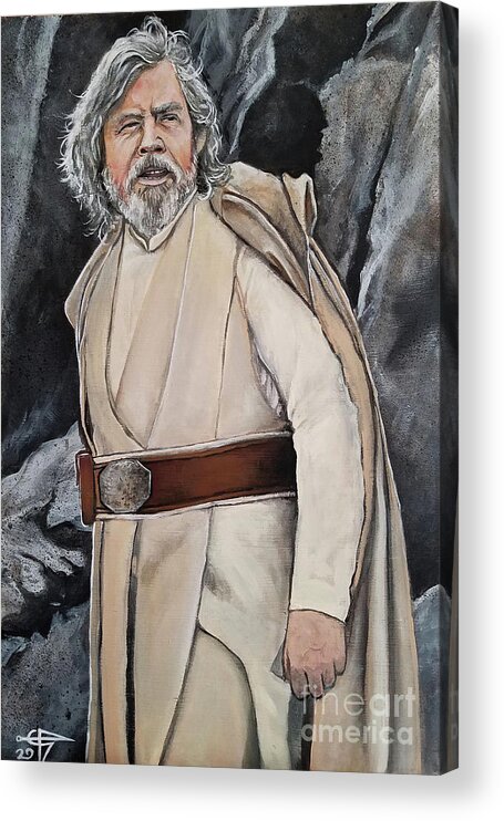 Luke Skywalker Acrylic Print featuring the painting Luke Skywalker #1 by Tom Carlton