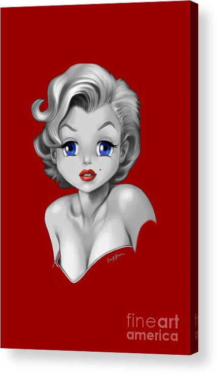 Marilyn Monroe Acrylic Print featuring the painting Marilyn Monroe #2 by Frank Bonnici