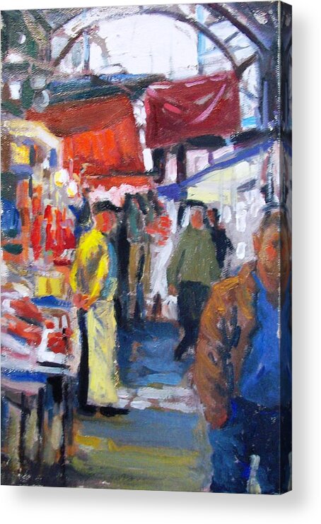 Meat Market Acrylic Print featuring the painting Meat Market #1 by George Siaba