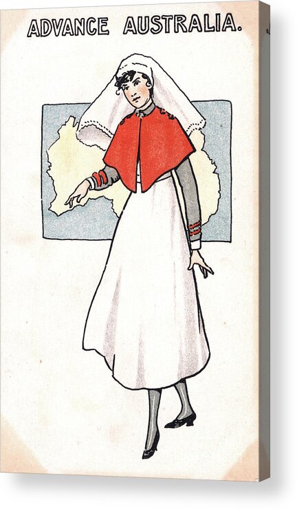 1918 Acrylic Print featuring the drawing NURSE, 1918. - to license for professional use visit GRANGER.com #2 by Granger