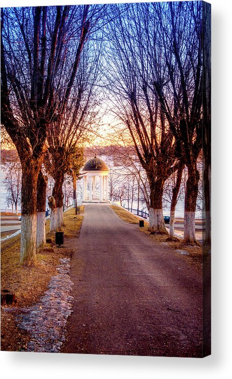 Kostroma Acrylic Print featuring the photograph Pavilion on Volga River #1 by Alexey Stiop