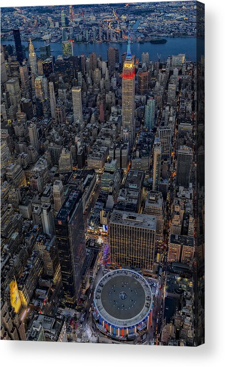 Aerial View Acrylic Print featuring the photograph September 11 NYC Tribute by Susan Candelario