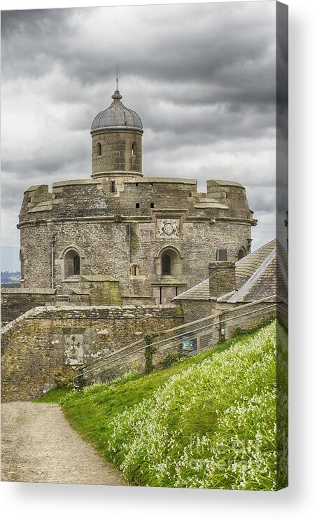 Castle Acrylic Print featuring the photograph St Mawes Castle Cornwall #1 by Linsey Williams
