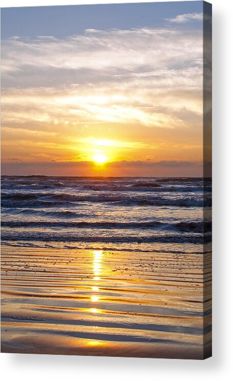 Sunrise Acrylic Print featuring the photograph Sunrise at Beach #1 by Brian Kinney