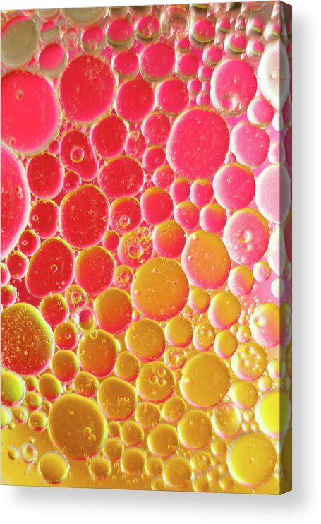 Water Acrylic Print featuring the photograph Water and oil Bubbles by Andy Myatt