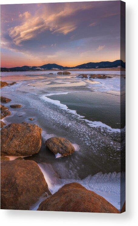 Colorado Acrylic Print featuring the photograph 11 Mile Sunset by Darren White