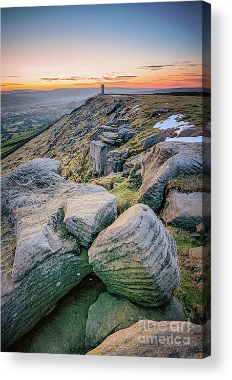 Cowling Acrylic Print featuring the photograph Sunrise in Cowling on last day of April #13 by Mariusz Talarek