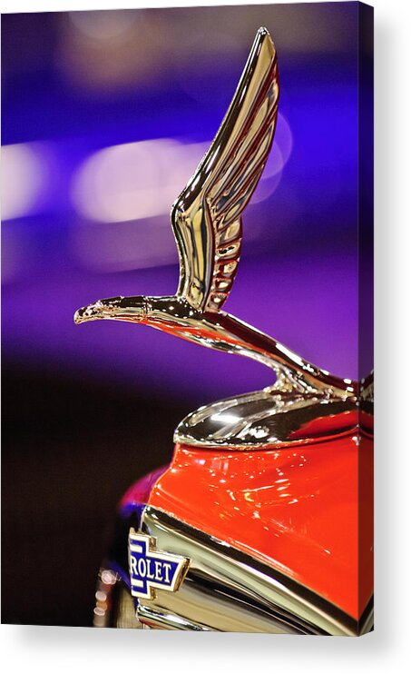 1933 Chevrolet Acrylic Print featuring the photograph 1933 Chevrolet Hood Ornament by Jill Reger