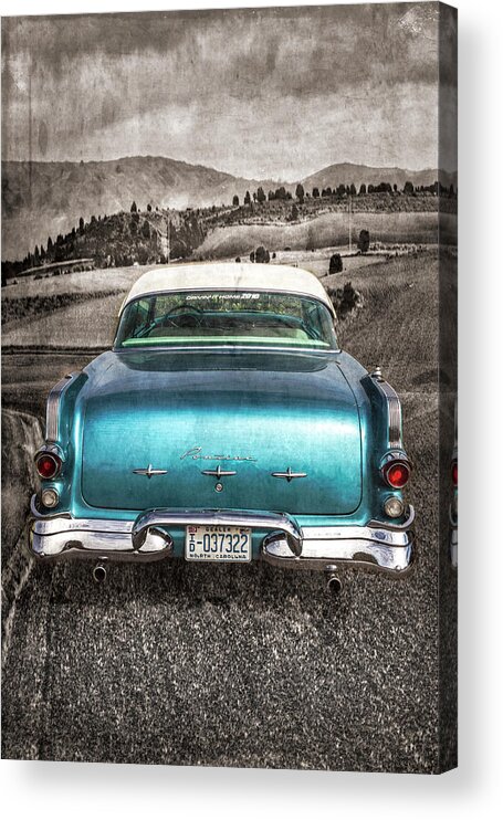 1956 Acrylic Print featuring the photograph 1956 Pontiac Drive in the Country Selected Color by Debra and Dave Vanderlaan