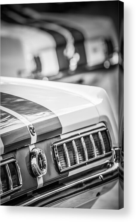 1965 Ford Shelby Mustang Gt 350 Taillight Acrylic Print featuring the photograph 1965 Ford Shelby Mustang GT 350 Taillight -1037bw by Jill Reger