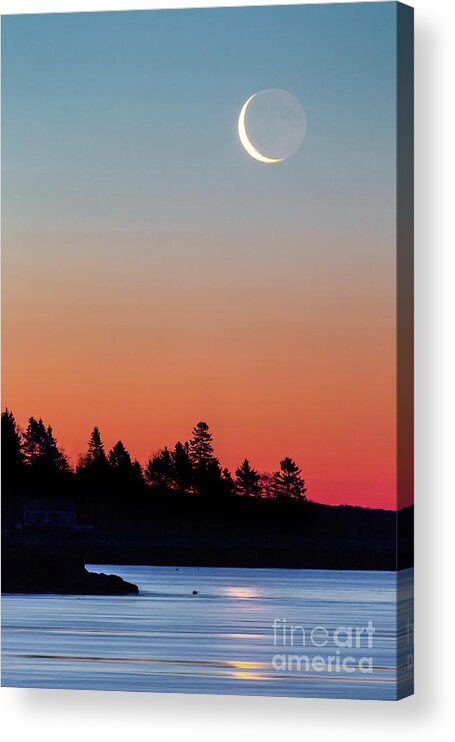 Astrophotography Acrylic Print featuring the photograph Crescent Moon #2 by Benjamin Williamson