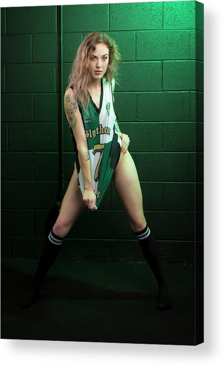 Implied Nude Acrylic Print featuring the photograph Danni--slytherin by La Bella Vita Boudoir