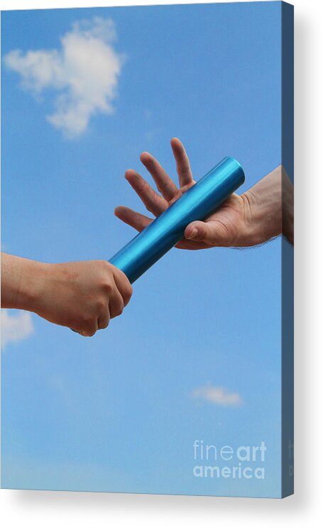 Athlete Acrylic Print featuring the photograph Relay Baton #2 by Photo Researchers, Inc.