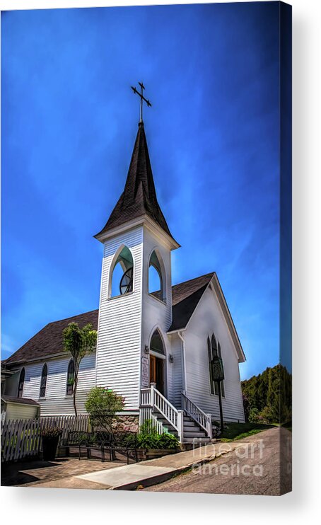 Summer Acrylic Print featuring the digital art Trinity Church #2 by Ed Taylor