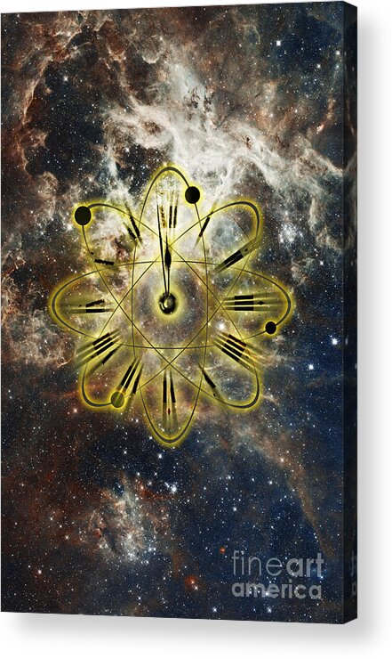 Atomic Clock Acrylic Print featuring the photograph Conceptual Illustration Of Atomic Clock #3 by George Mattei