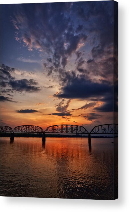 Sunset Acrylic Print featuring the photograph Ohio River Sunset #3 by Diana Powell