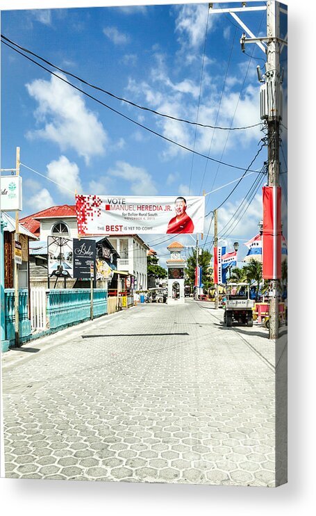 Ambergris Caye Acrylic Print featuring the photograph Street Scene of San Pedro #4 by Lawrence Burry