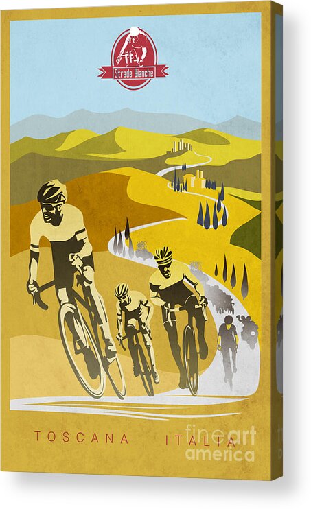 Strade Bianche Acrylic Print featuring the digital art Strade Bianche by Sassan Filsoof