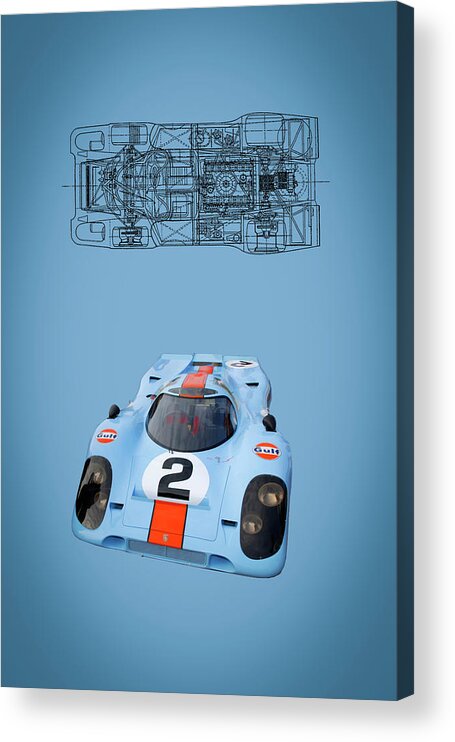 Porsche Acrylic Print featuring the digital art Porsche 917 #5 by Roger Lighterness
