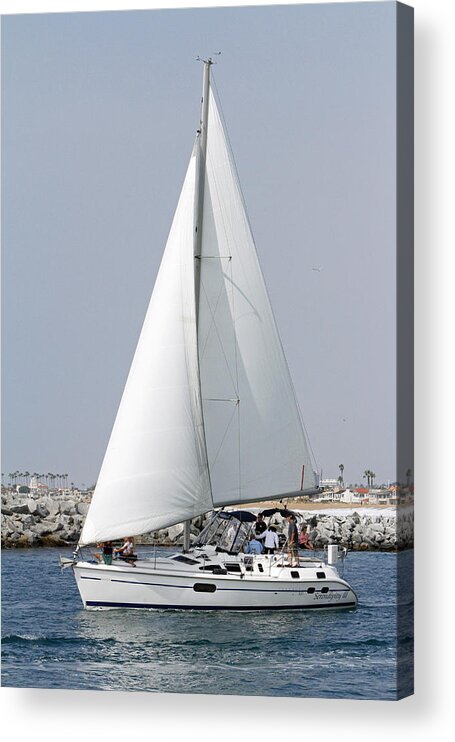 Sail Boat Acrylic Print featuring the photograph A Day At Sea by Shoal Hollingsworth