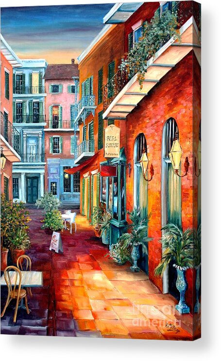 New Orleans Acrylic Print featuring the painting A French Quarter Evening by Diane Millsap