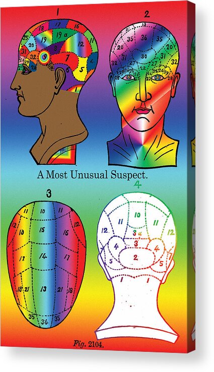 Head Acrylic Print featuring the digital art A Most Unusual Suspect by Eric Edelman