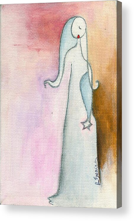 Sadness Acrylic Print featuring the painting A Sad Star by Ricky Sencion