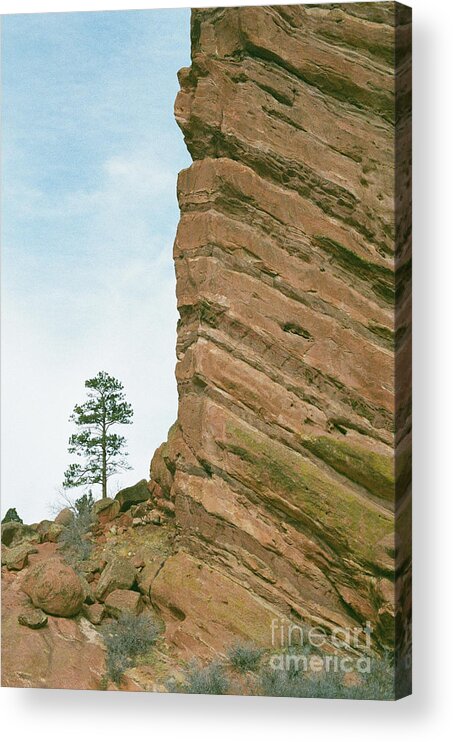 Red Rocks Park Acrylic Print featuring the photograph A Very Tall Rock by Ana V Ramirez