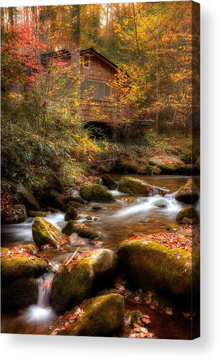 Abandoned House Acrylic Print featuring the photograph A Walk Along The Stream by Mike Eingle