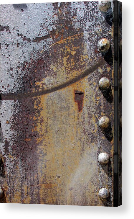 Close Up Acrylic Print featuring the photograph ABQ Train Depot Abstract #1 by Feather Redfox
