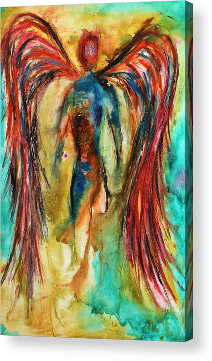 Angel Acrylic Print featuring the painting Abundant Colors by Ivan Guaderrama