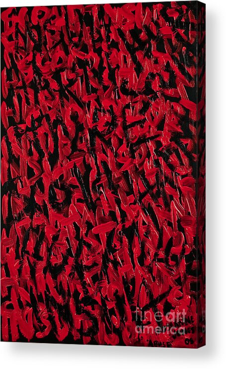 Abstract Expressionism Acrylic Print featuring the painting Abuse by Roseanne Jones